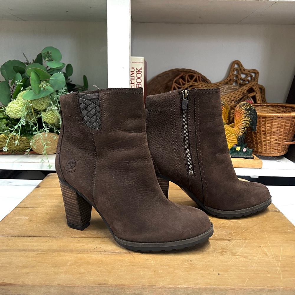 Timberland earth keeper brown boots ladies 8.5 stacked heel waterproof - Picture 4 of 10